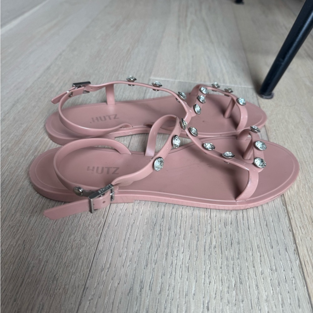 Schutz Bria Crystal Embellished Sandal (Women) Size 8